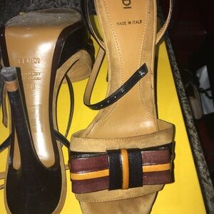 Fendi Tan and Brown Heels